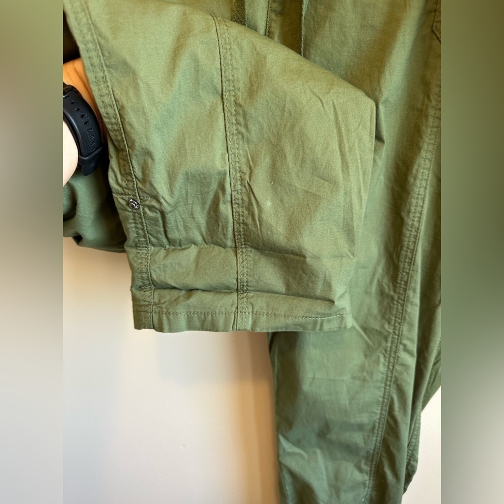 Torrid Pull On Convertible Poplin Crop Olivine Green Pant 3 High Rise Stretch - Picture 5 of 7